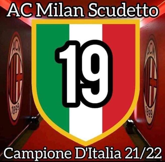 AC Milan Bandiera Ufficiale 19° Scudetto 21-22, Campioni d'Italia