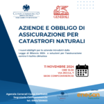 Lunedì il Seminario Confcommercio “Aziende e obbligo di assicurazione per catastrofi naturali”